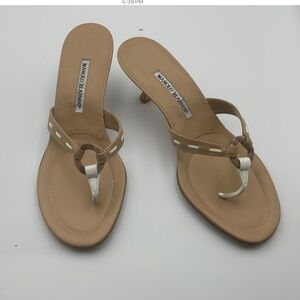 MANOLO BLAHNIK LEATHER SANDALS